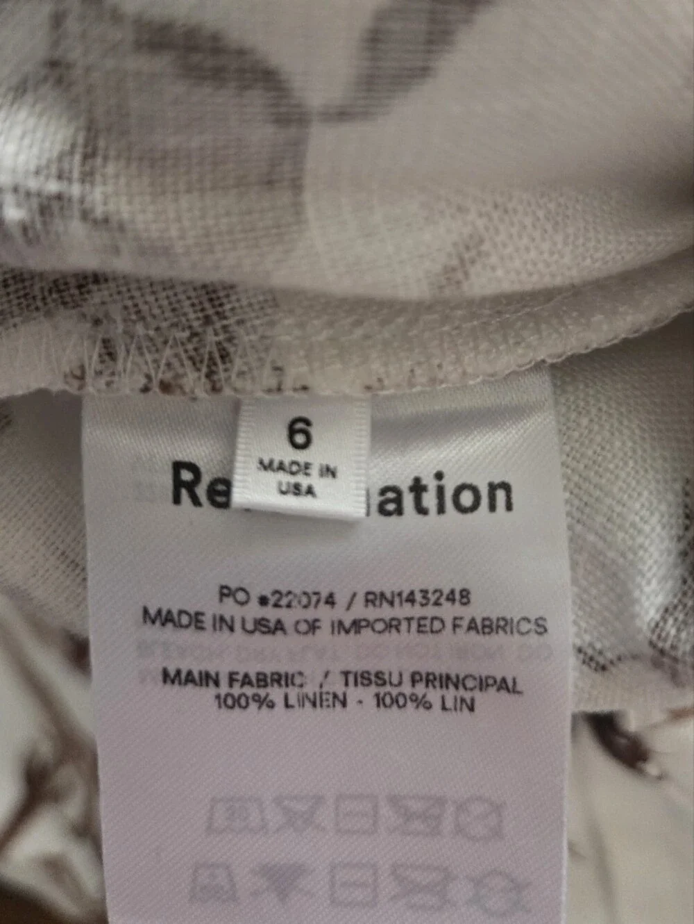 Reformation Riza 100% Linen Pants Sonora Cowboy Print High Rise Wide Leg Size 29